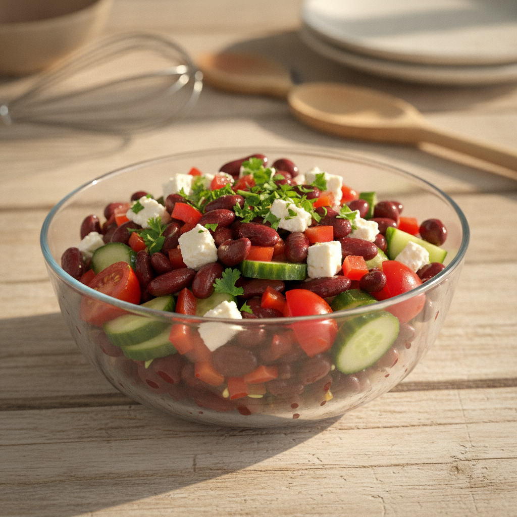 Tervislik punase oa salat: lihtne ja toitev retsept